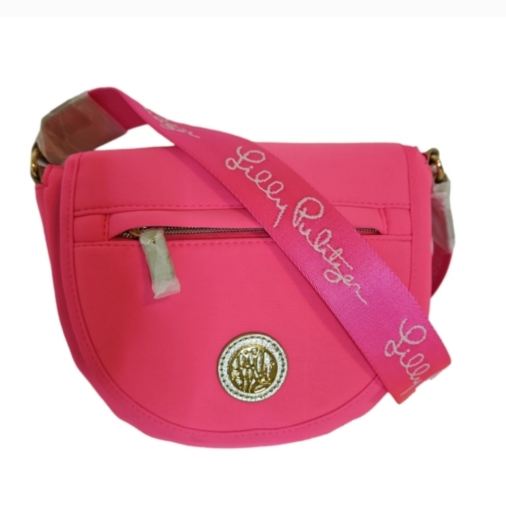 Lilly Pulitzer Giavanna Neoprene Crossbody Aura Pink NEW